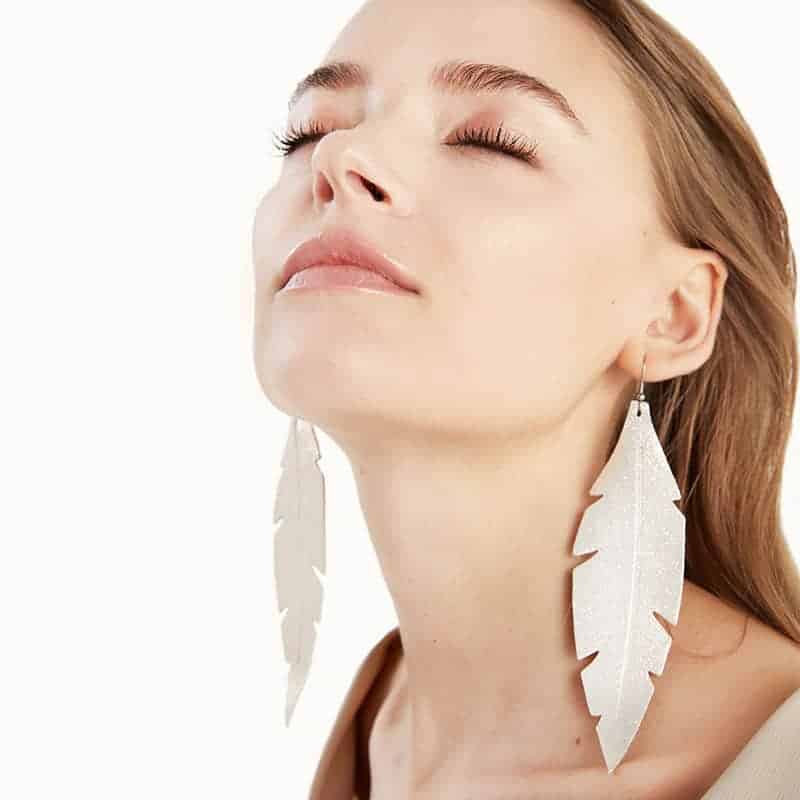 Native Feather Thread Earrings Small | manon jewelry