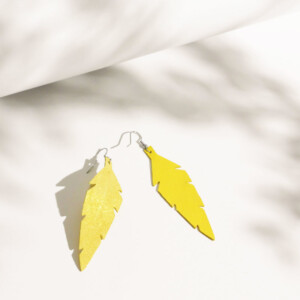 FEATHERS Midi keltaiset korvakorut / Feathers midi yellow earrings