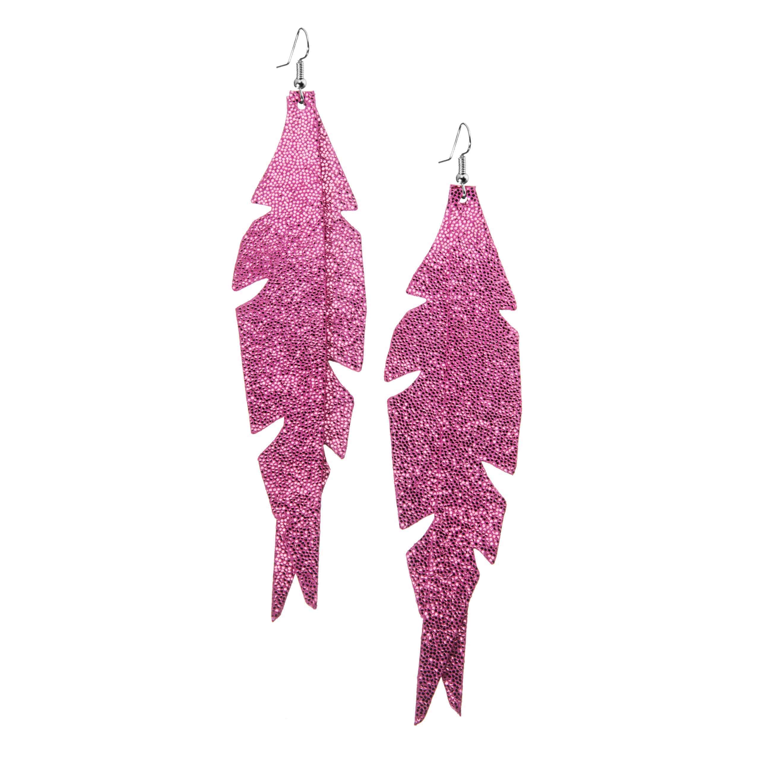 Glitter pinkit Feathers Glam korvakorut.