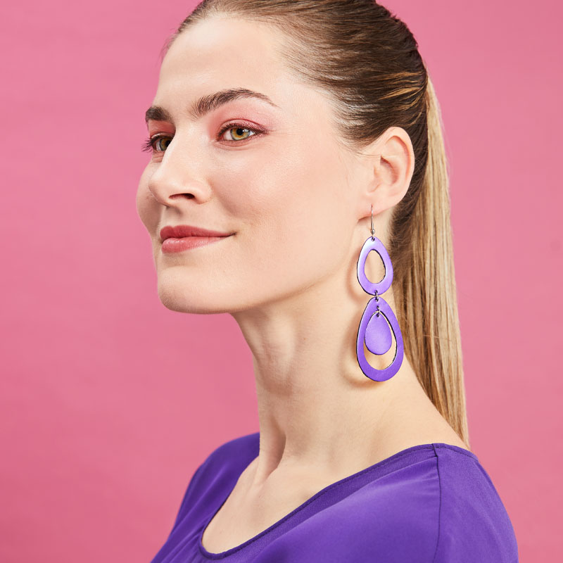 SADE Petite Waterfall korvakorut lila / SADE Petite Waterfall earrings purple