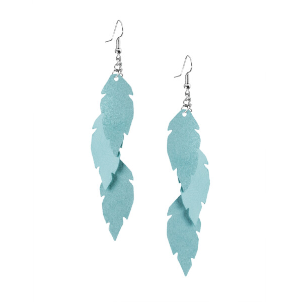 Feathers Petite Trio Turquoise scaled