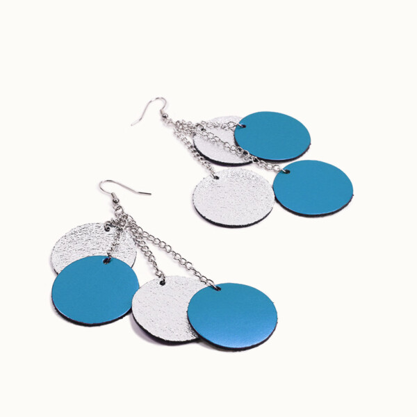 DANCE Disco earrings - turquoise/silver