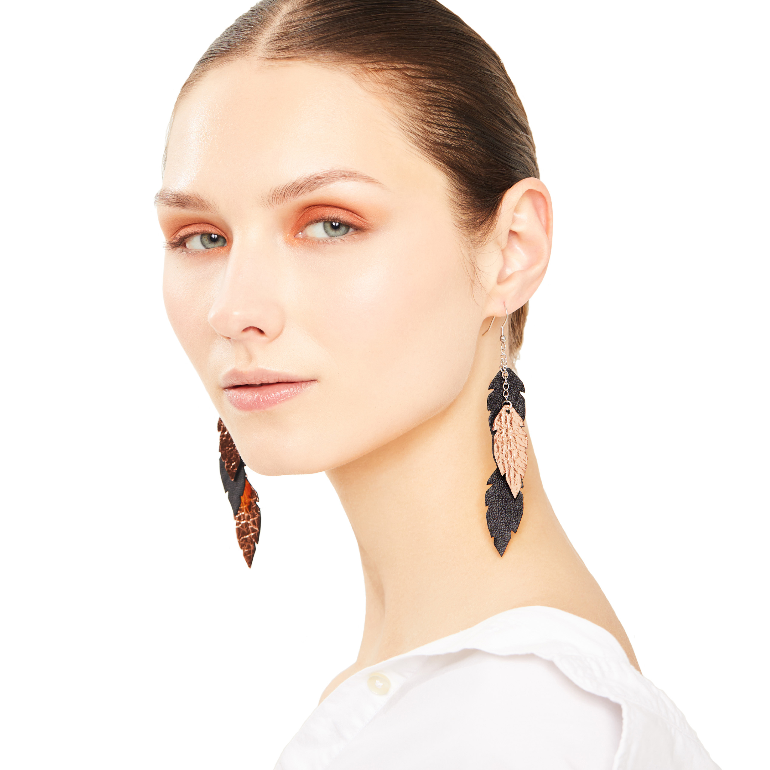 FEATHERS Petite Trio Rose gold black model