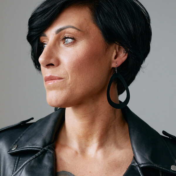 SADE Raindrop Grande earrings - Repurposed leather