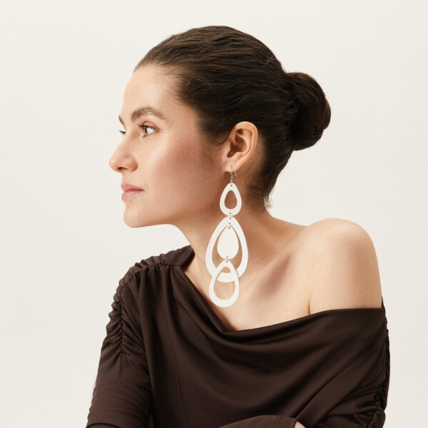 SADE Waterfall Grande earrings - Repurposed leather