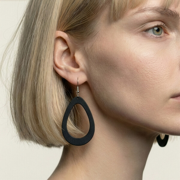 SADE Raindrop Petite earrings - Repurposed leather