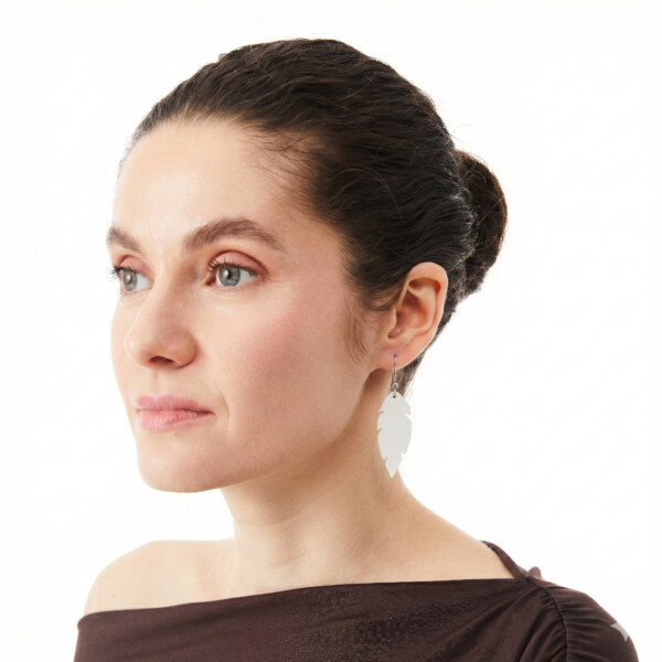 FEATHERS Petite earrings - Repurposed leather